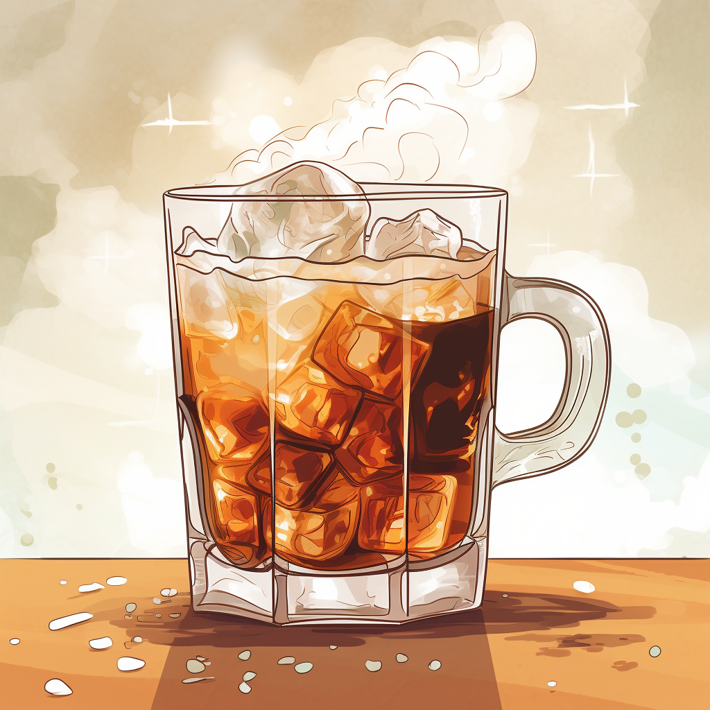 Watercolor illustration of ice coffee